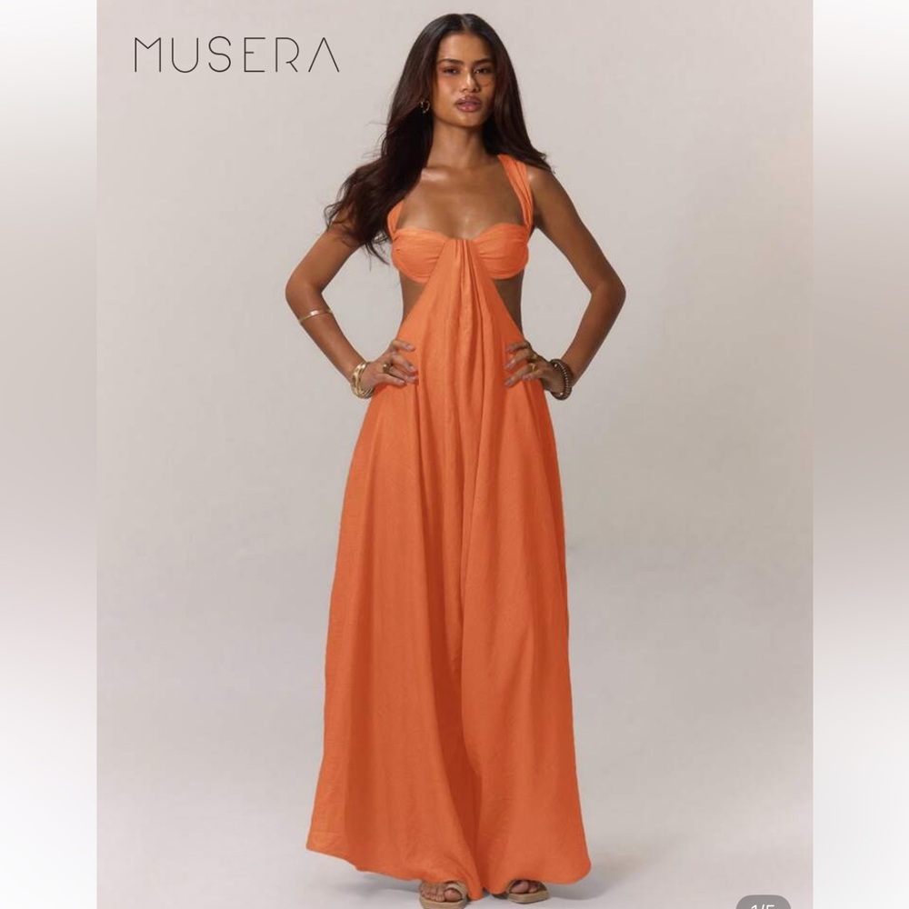 Elegant Orange Maxi jumpsuit